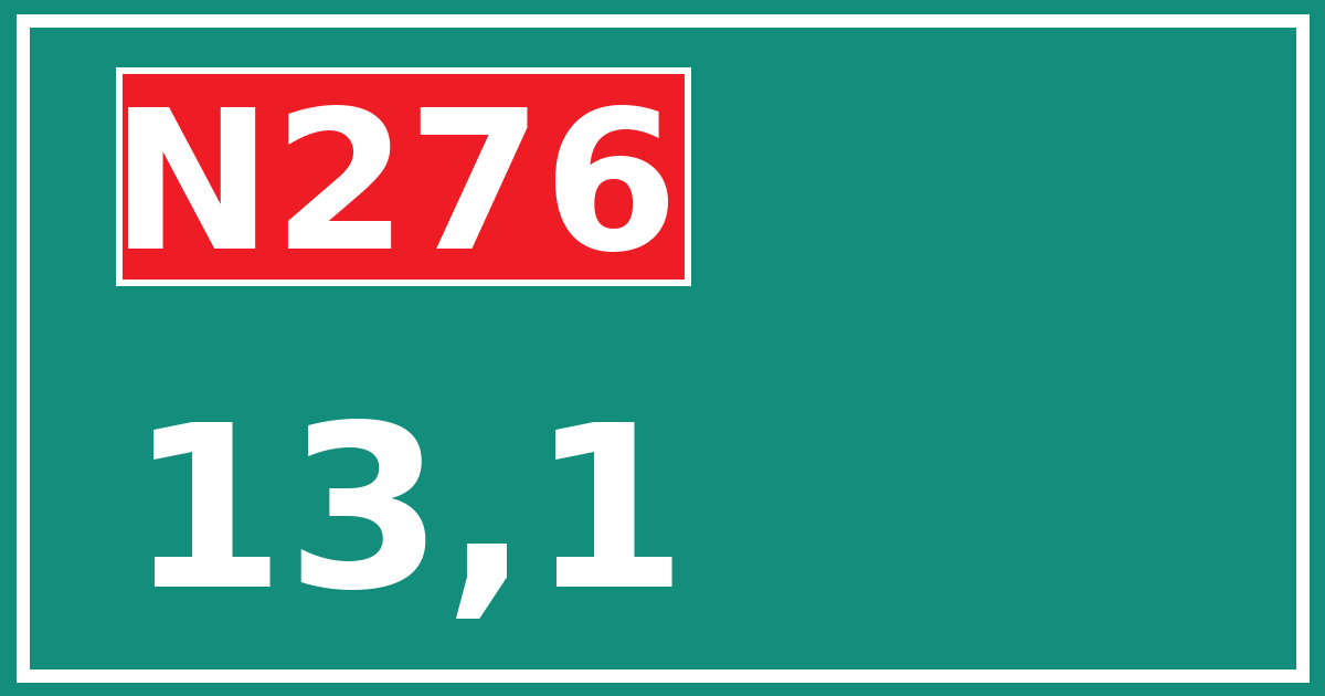 Hectometerbord N276 13,1