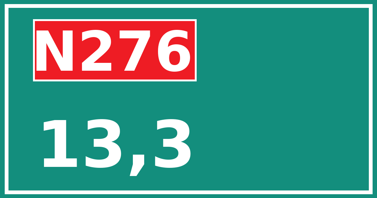 Hectometerbord N276 13,3
