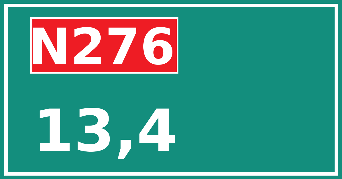 Hectometerbord N276 13,4