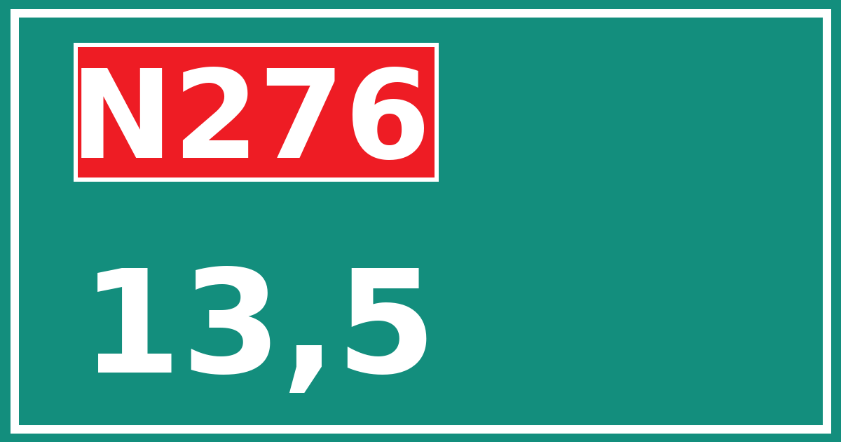 Hectometerbord N276 13,5