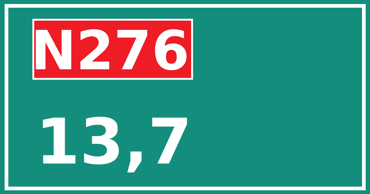 Hectometerbord N276 13,7