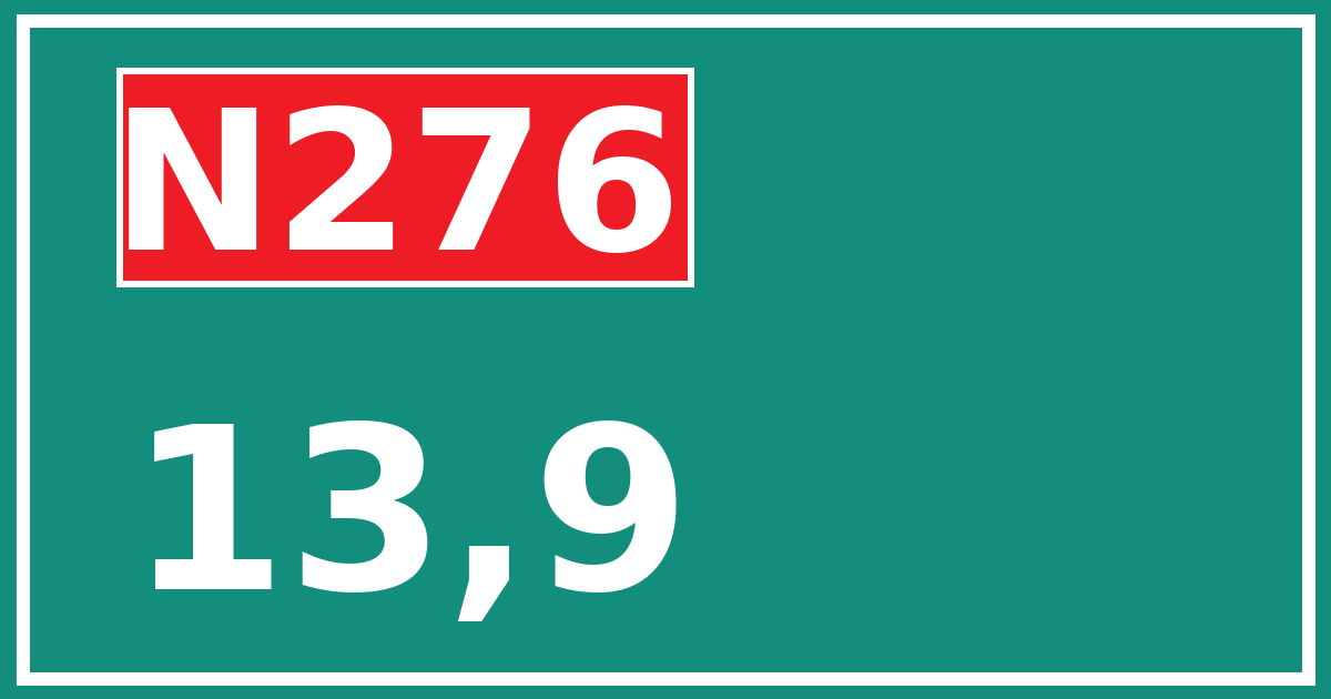 Hectometerbord N276 13,9