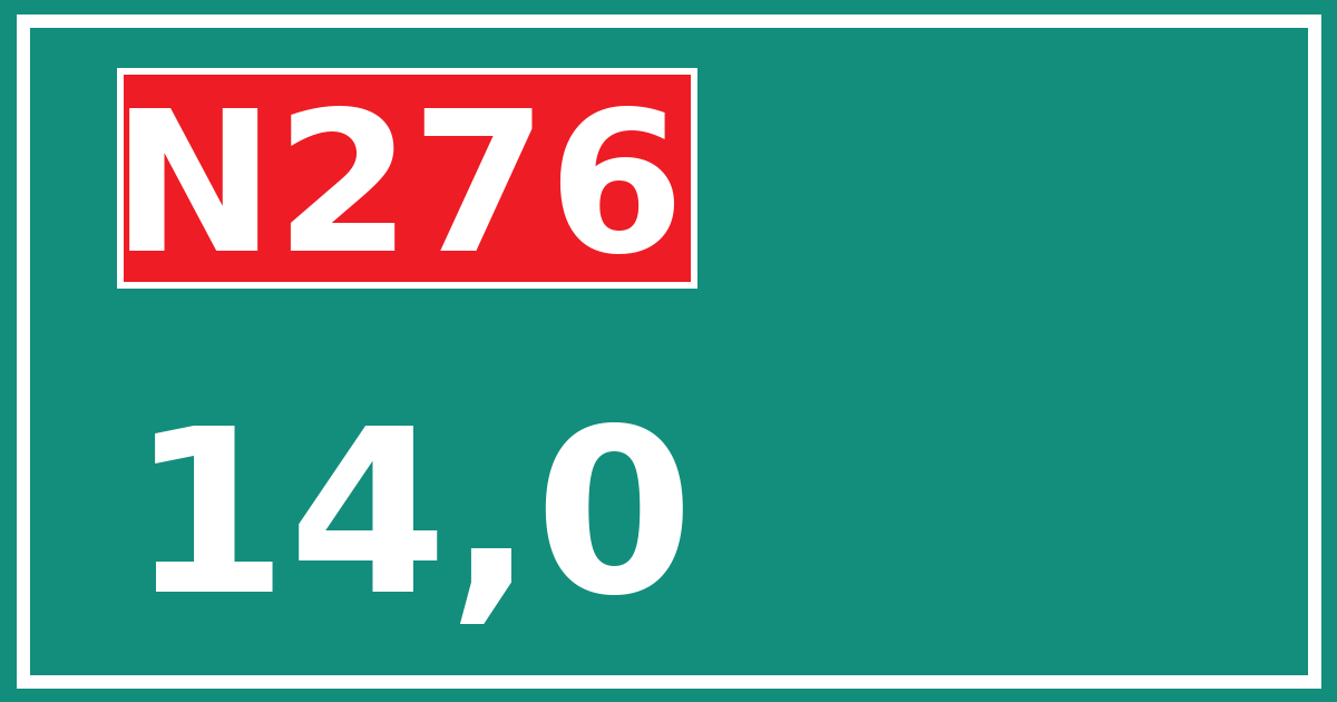 Hectometerbord N276 14,0