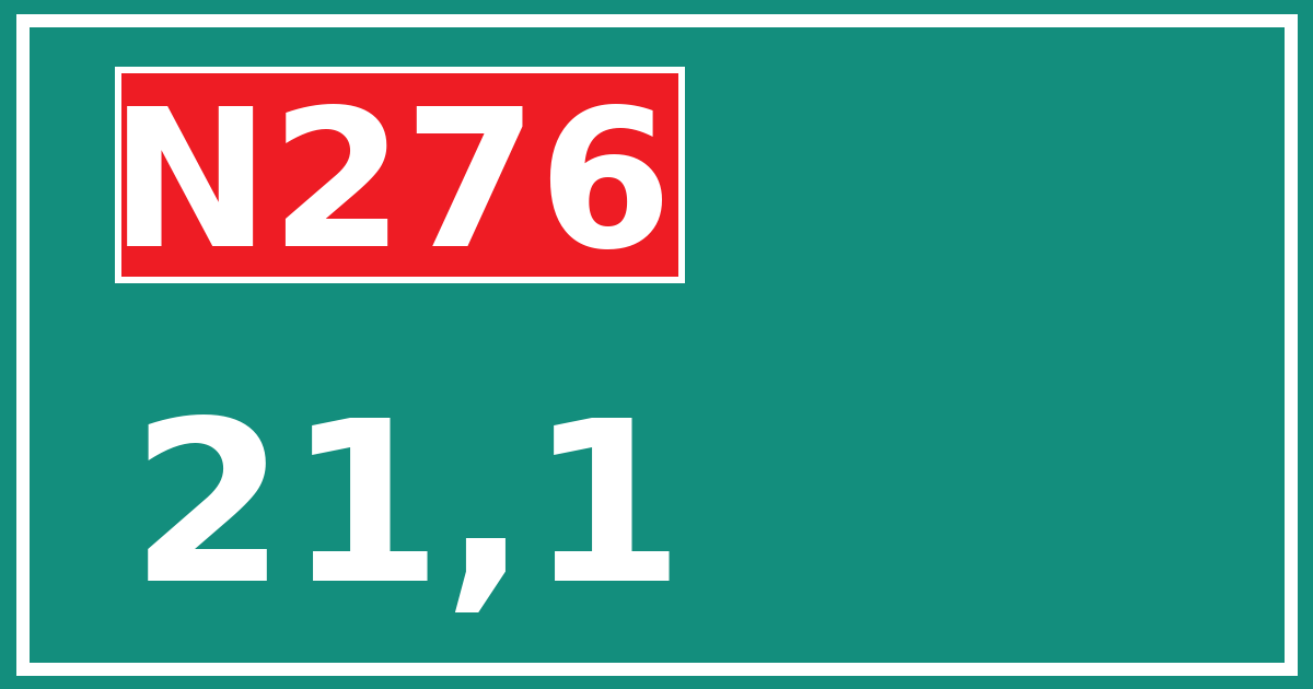 Hectometerbord N276 21,1