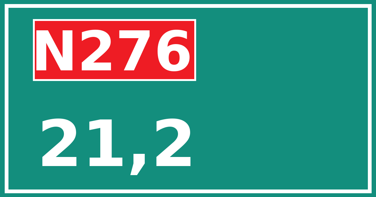 Hectometerbord N276 21,2