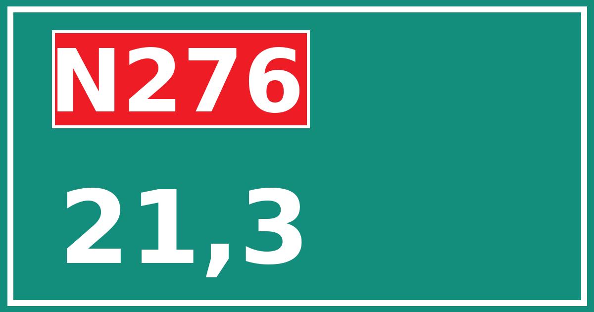 Hectometerbord N276 21,3