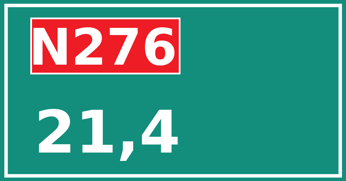 Hectometerbord N276 21,4
