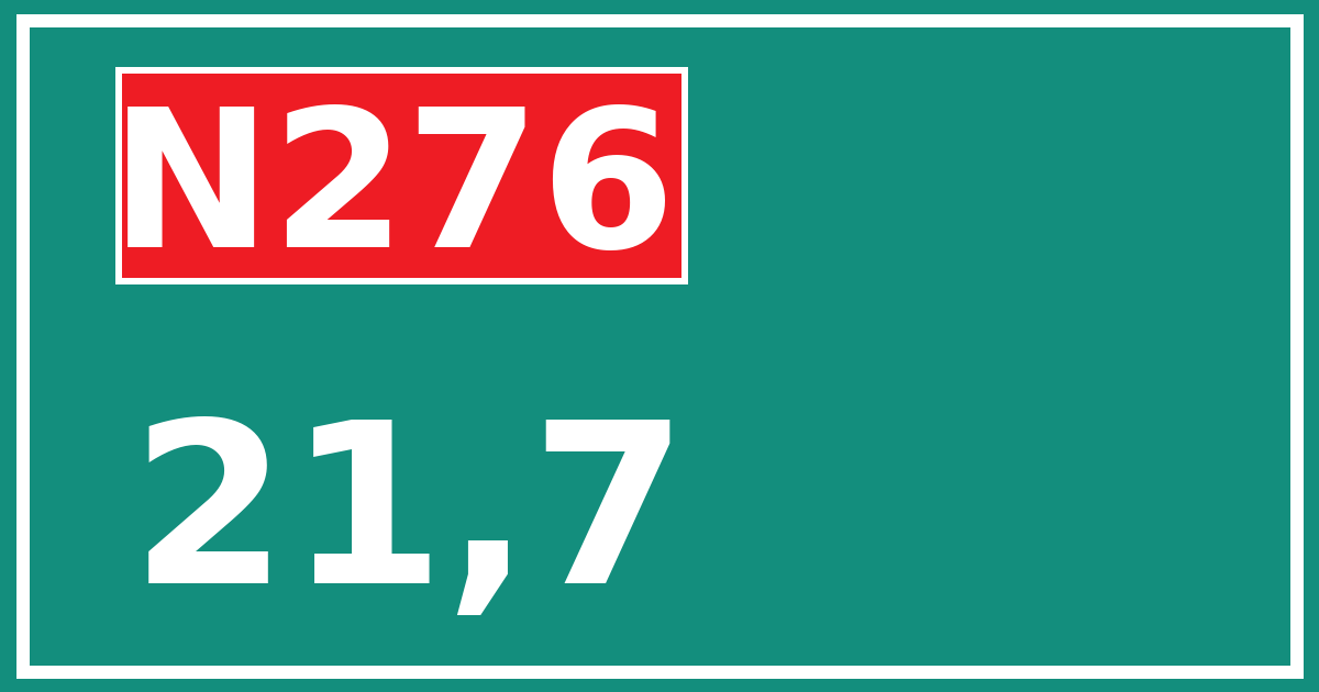 Hectometerbord N276 21,7