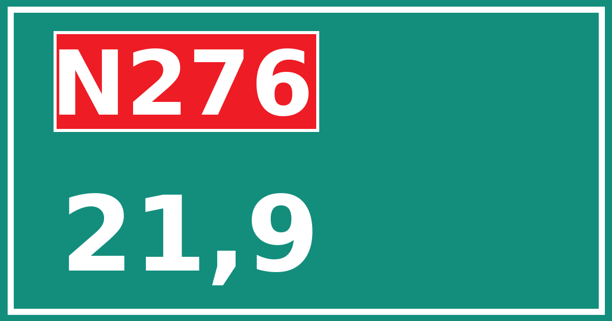 Hectometerbord N276 21,9