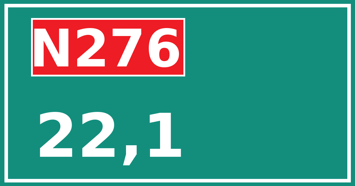 Hectometerbord N276 22,1