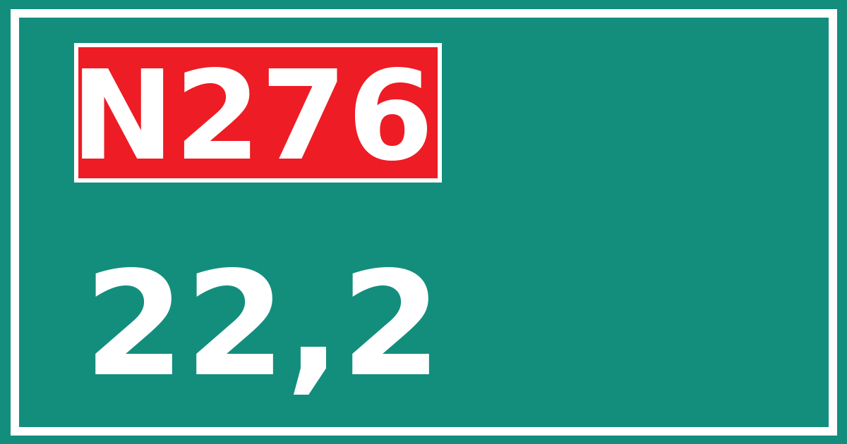 Hectometerbord N276 22,2