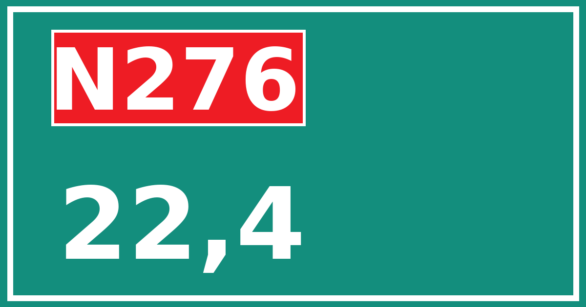 Hectometerbord N276 22,4