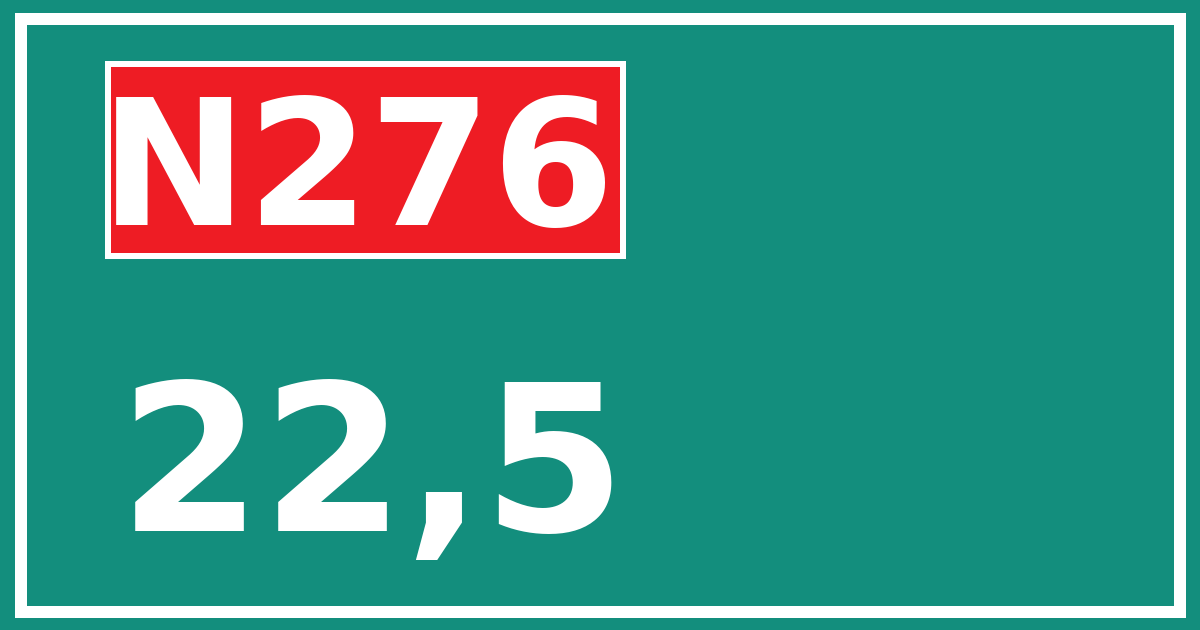 Hectometerbord N276 22,5