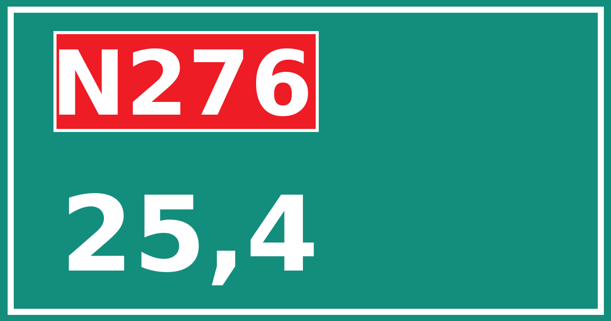Hectometerbord N276 25,4