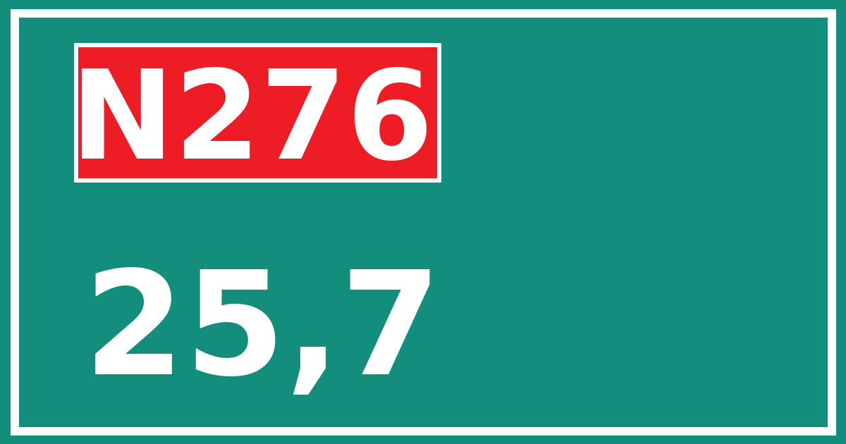 Hectometerbord N276 25,7