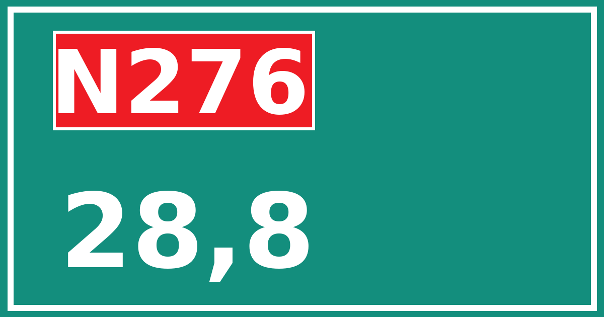 Hectometerbord N276 28,8