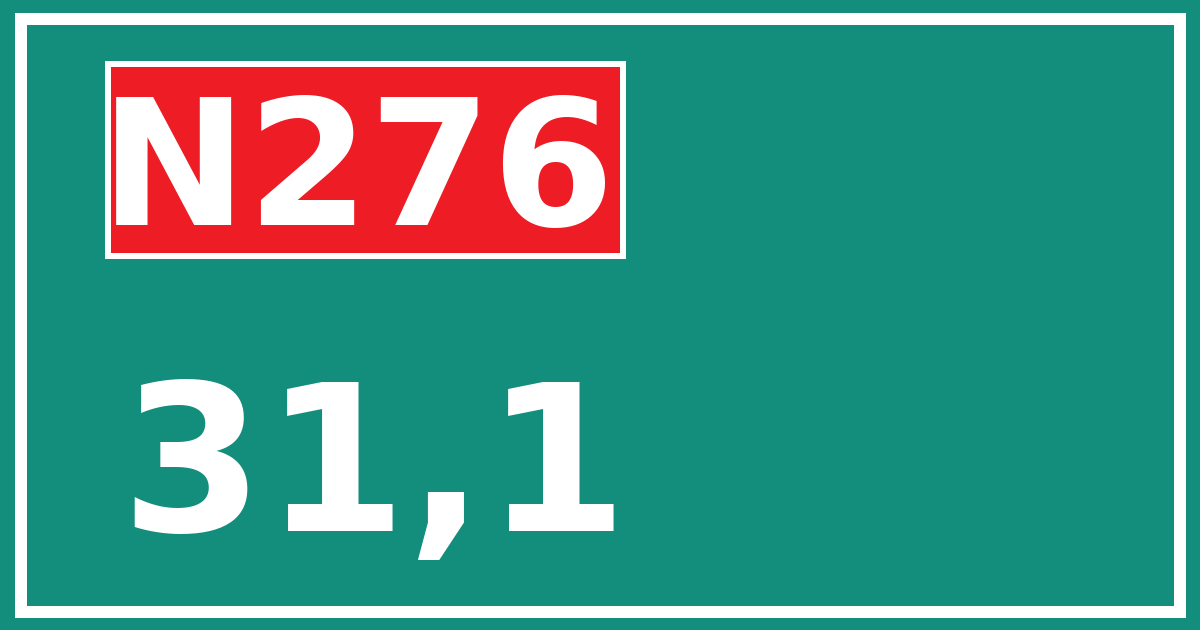 Hectometerbord N276 31,1