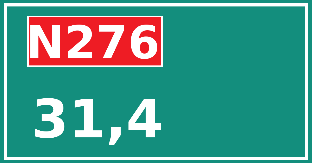 Hectometerbord N276 31,4