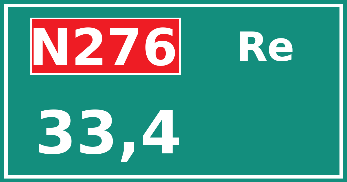 Hectometerbord N276 33,4 zijde Re