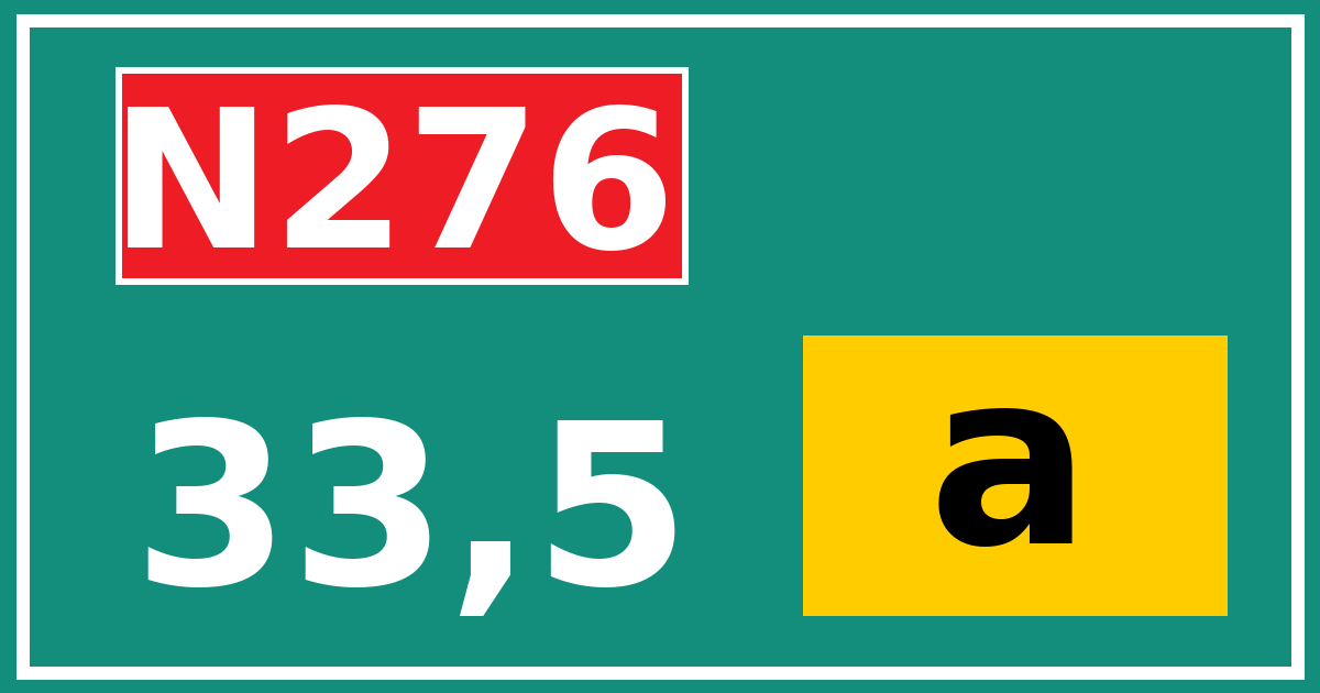 Hectometerbord N276 33,5 letter a