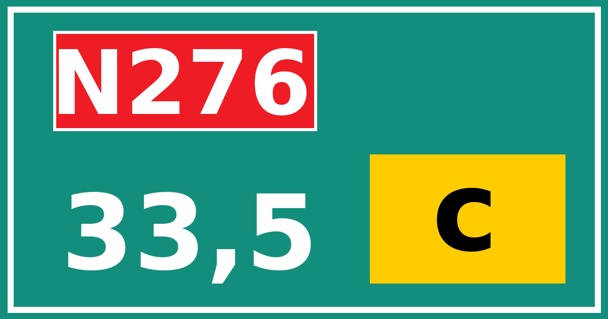 Hectometerbord N276 33,5 letter c