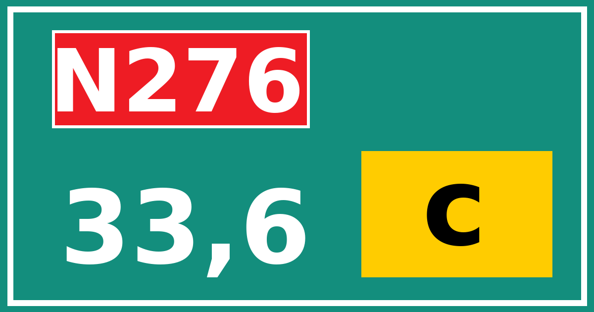 Hectometerbord N276 33,6 letter c