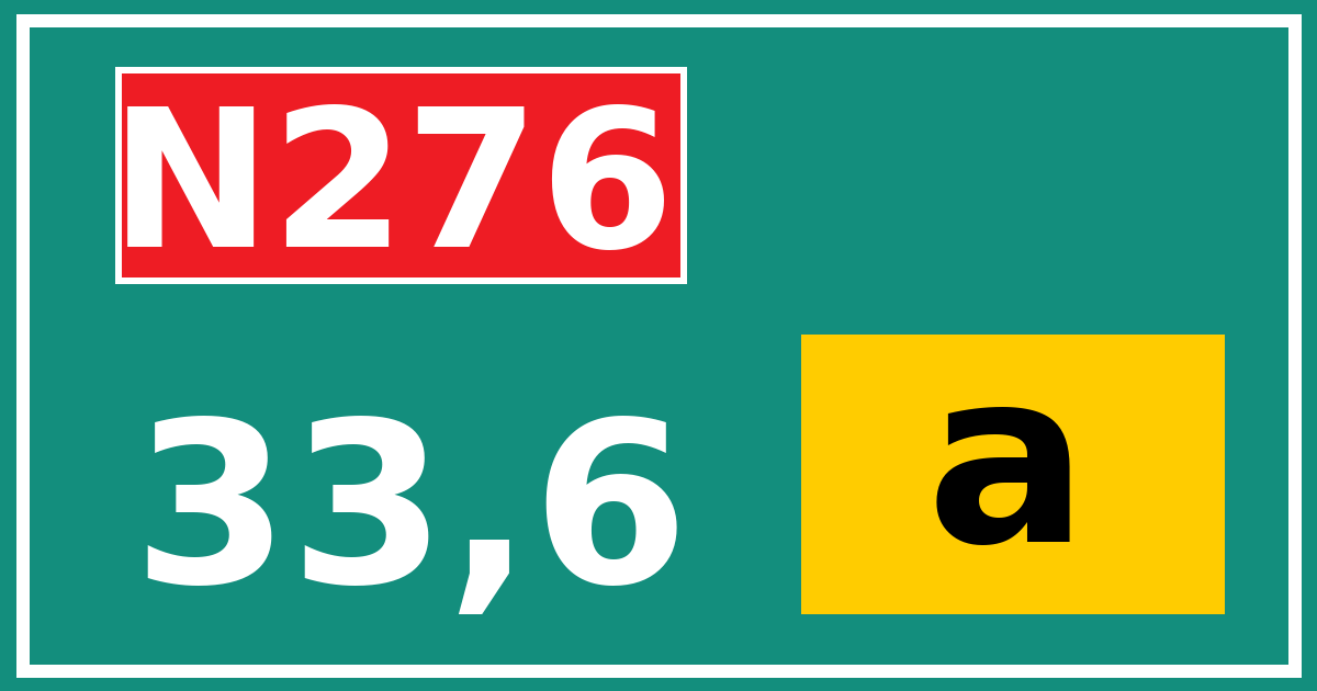 Hectometerbord N276 33,6 letter a