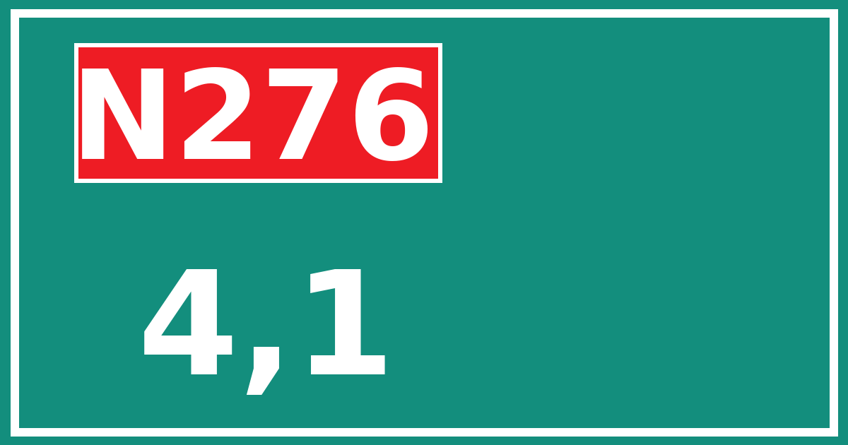 Hectometerbord N276 4,1