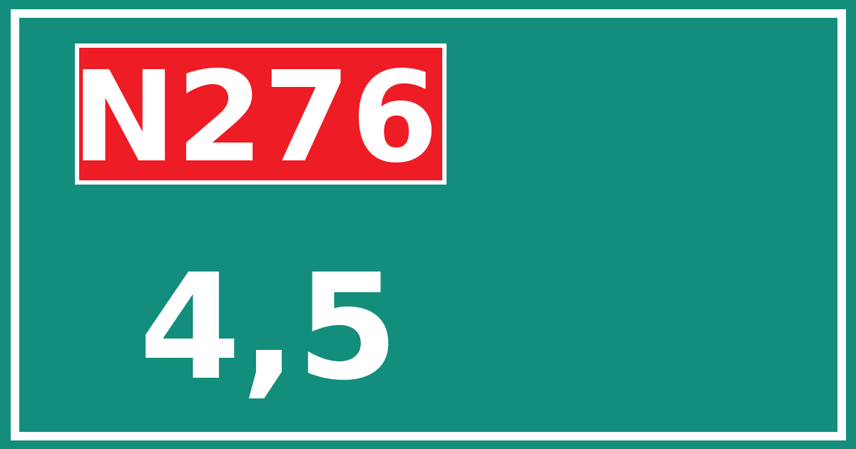 Hectometerbord N276 4,5