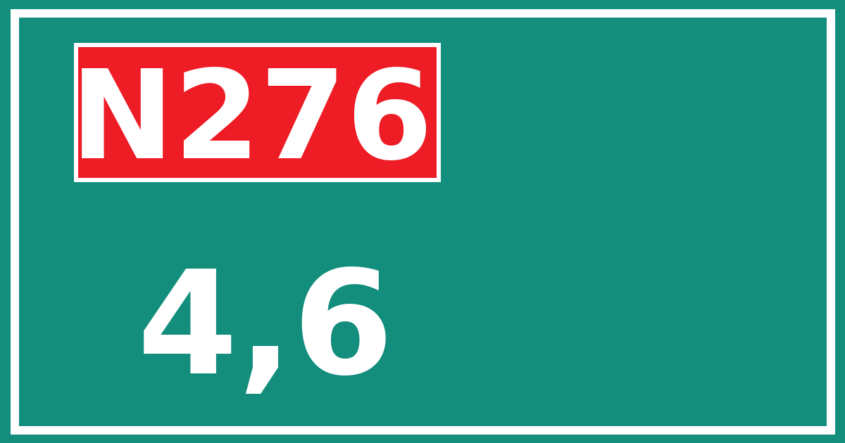 Hectometerbord N276 4,6