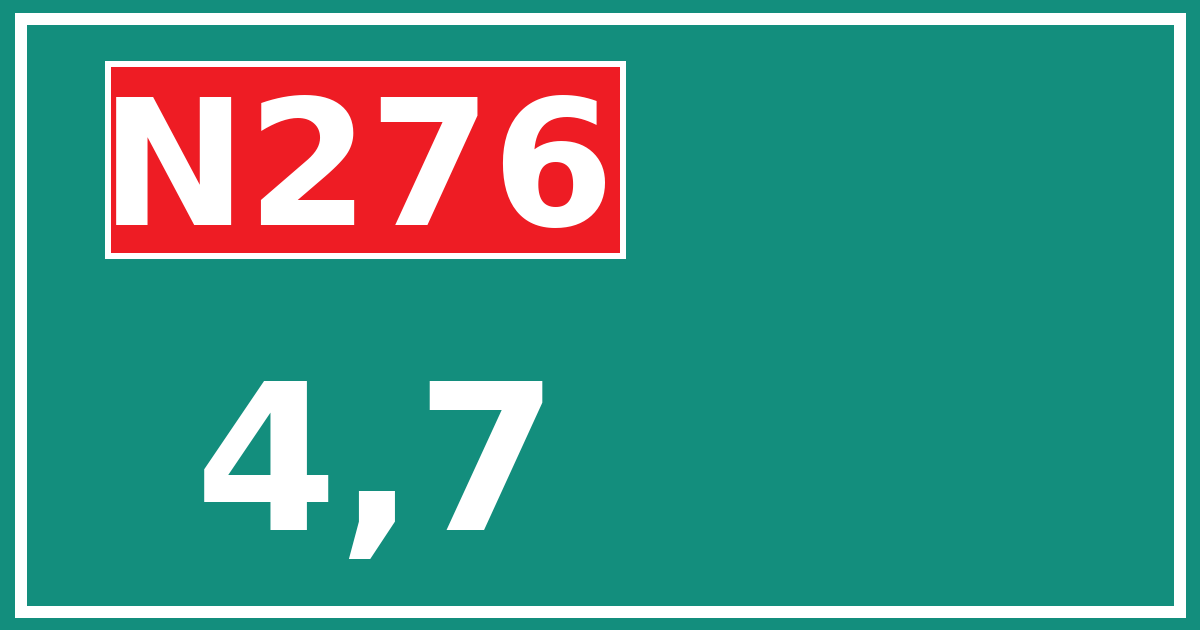 Hectometerbord N276 4,7