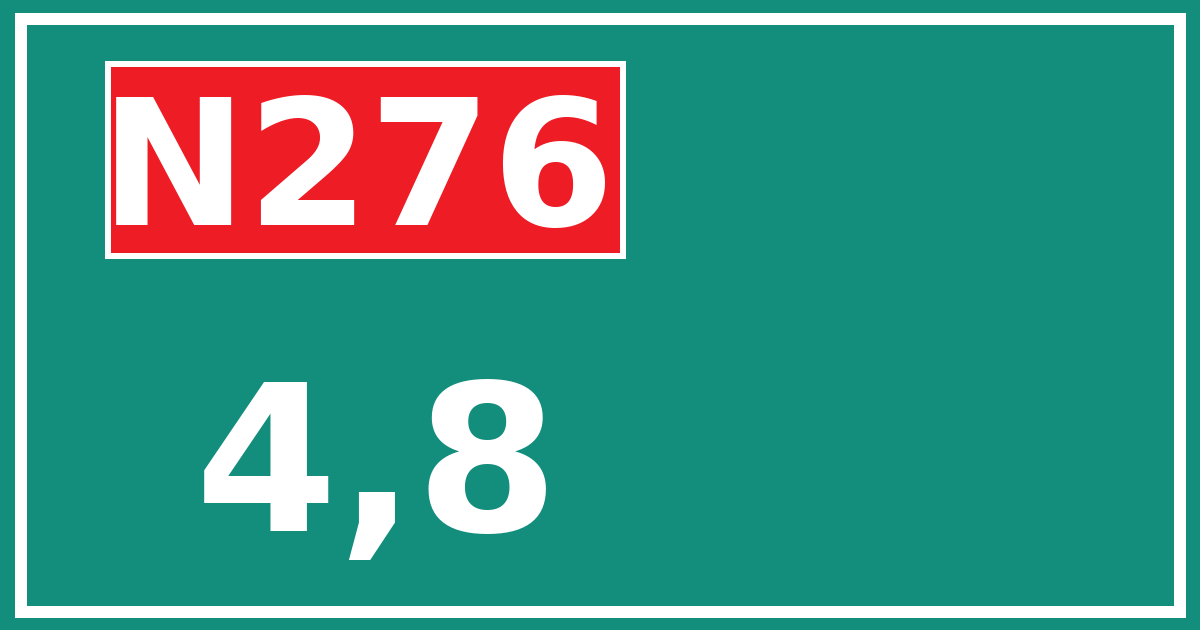Hectometerbord N276 4,8