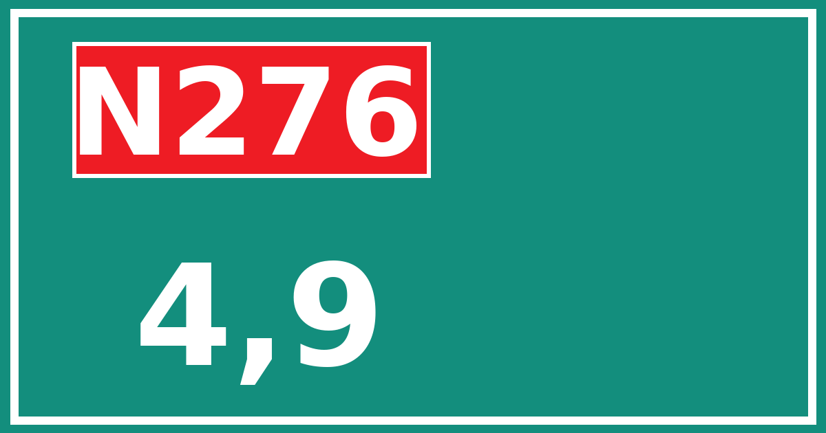 Hectometerbord N276 4,9