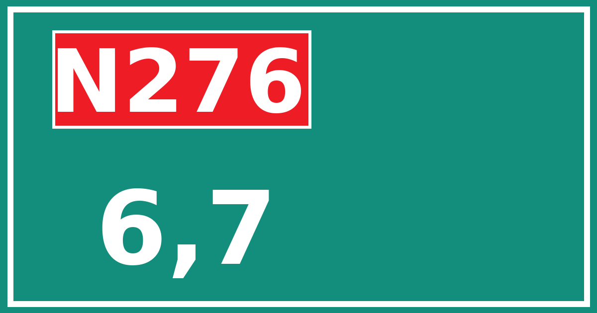 Hectometerbord N276 6,7
