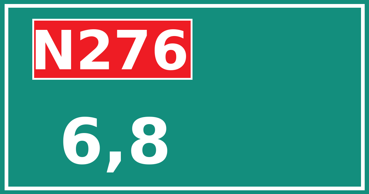 Hectometerbord N276 6,8