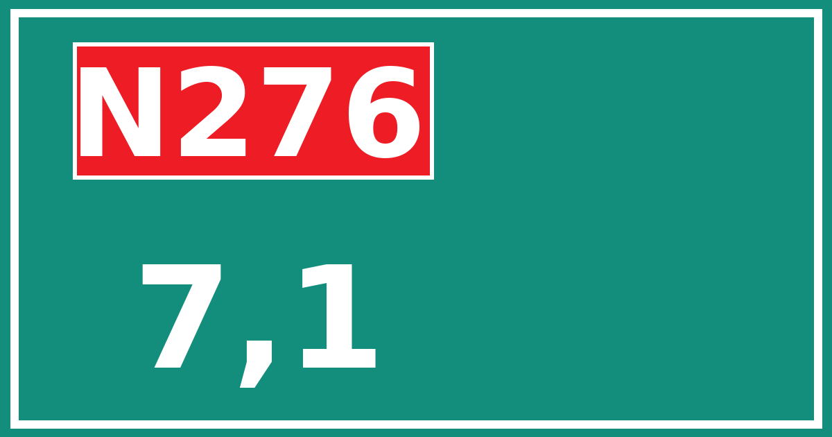 Hectometerbord N276 7,1