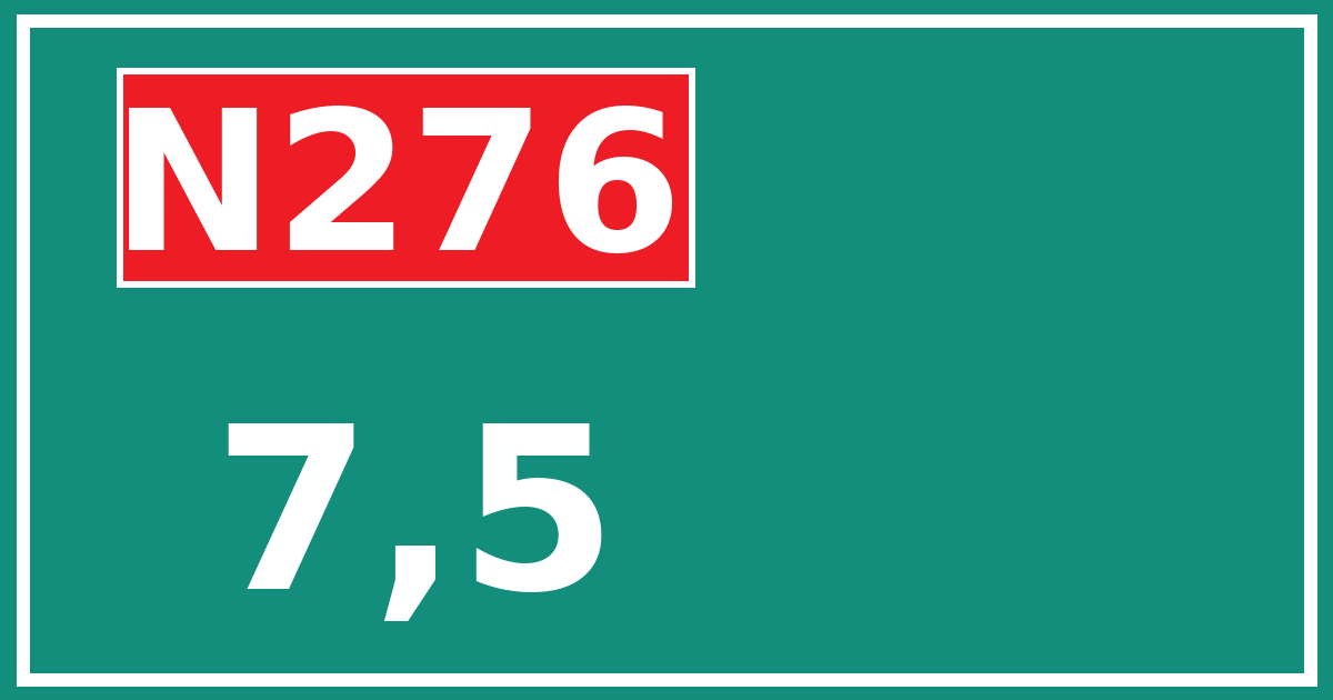 Hectometerbord N276 7,5