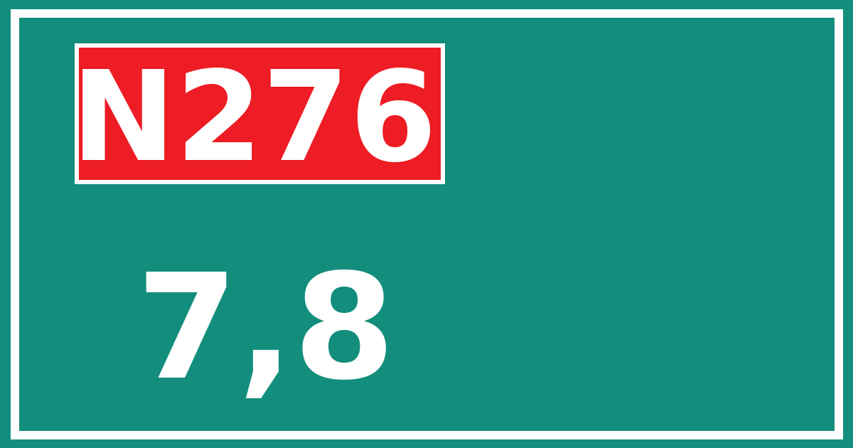 Hectometerbord N276 7,8