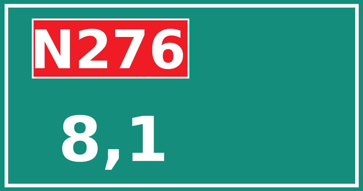 Hectometerbord N276 8,1