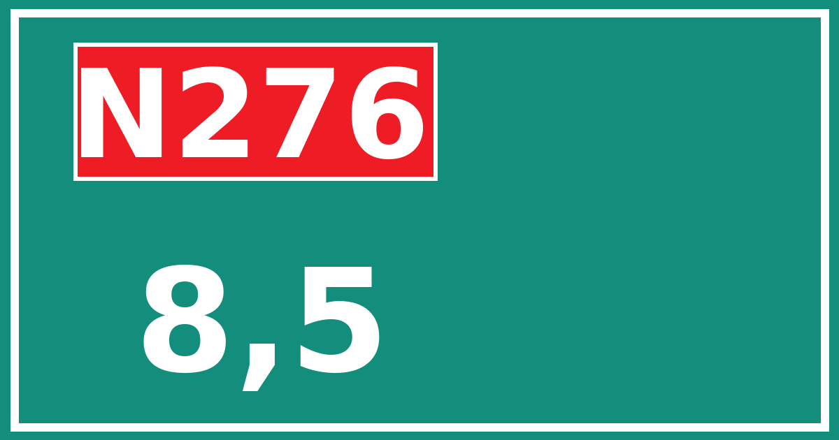 Hectometerbord N276 8,5