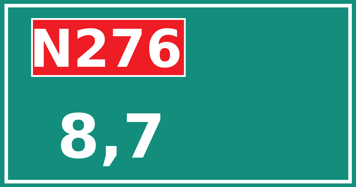 Hectometerbord N276 8,7