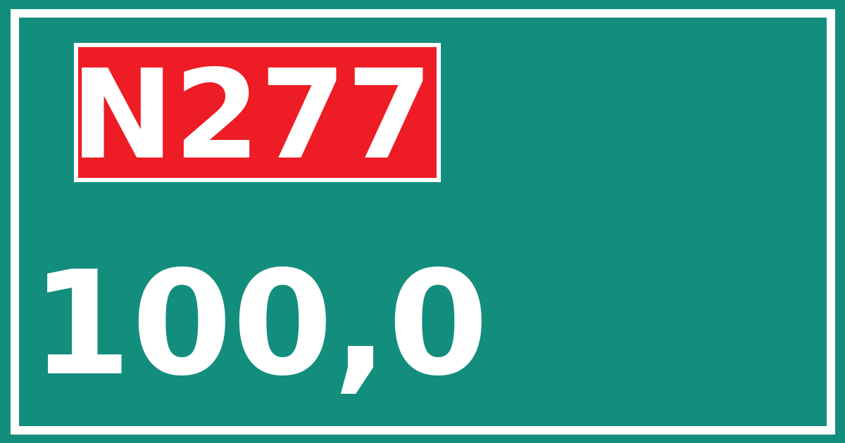 Hectometerbord N277 100,0