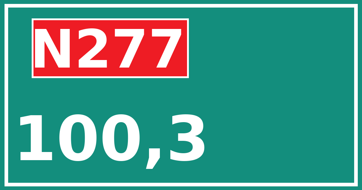 Hectometerbord N277 100,3
