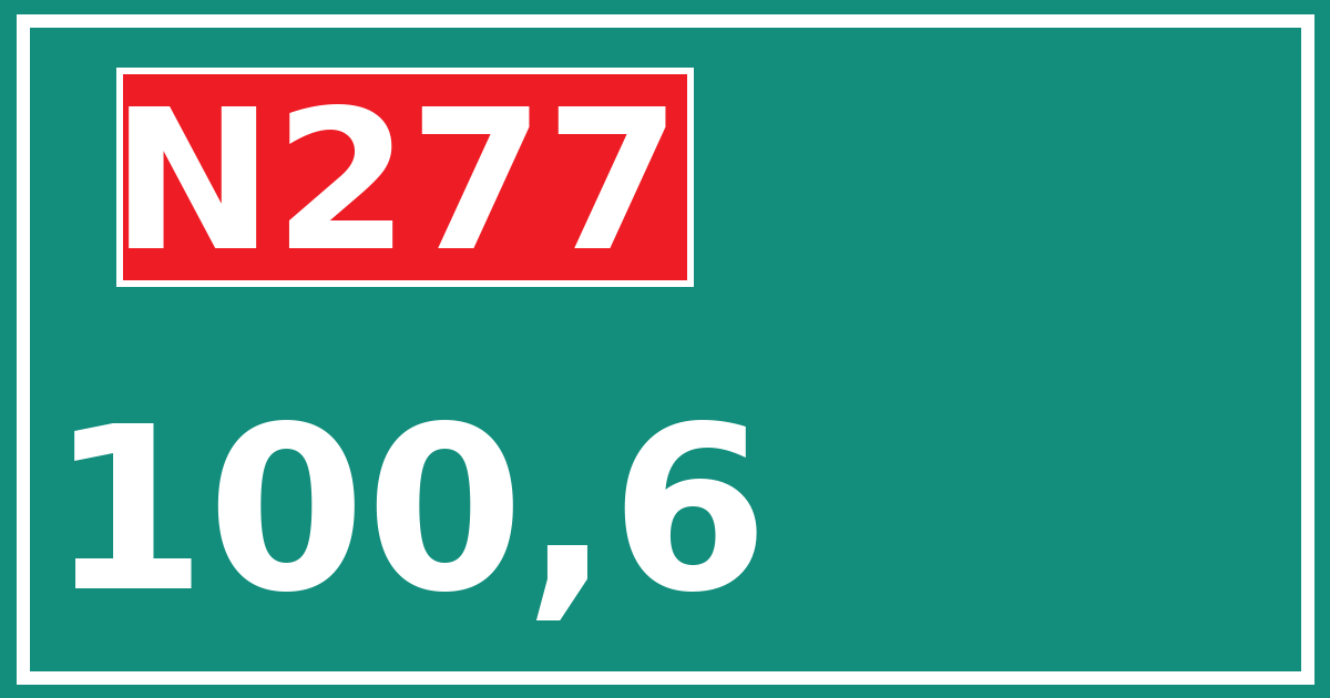 Hectometerbord N277 100,6