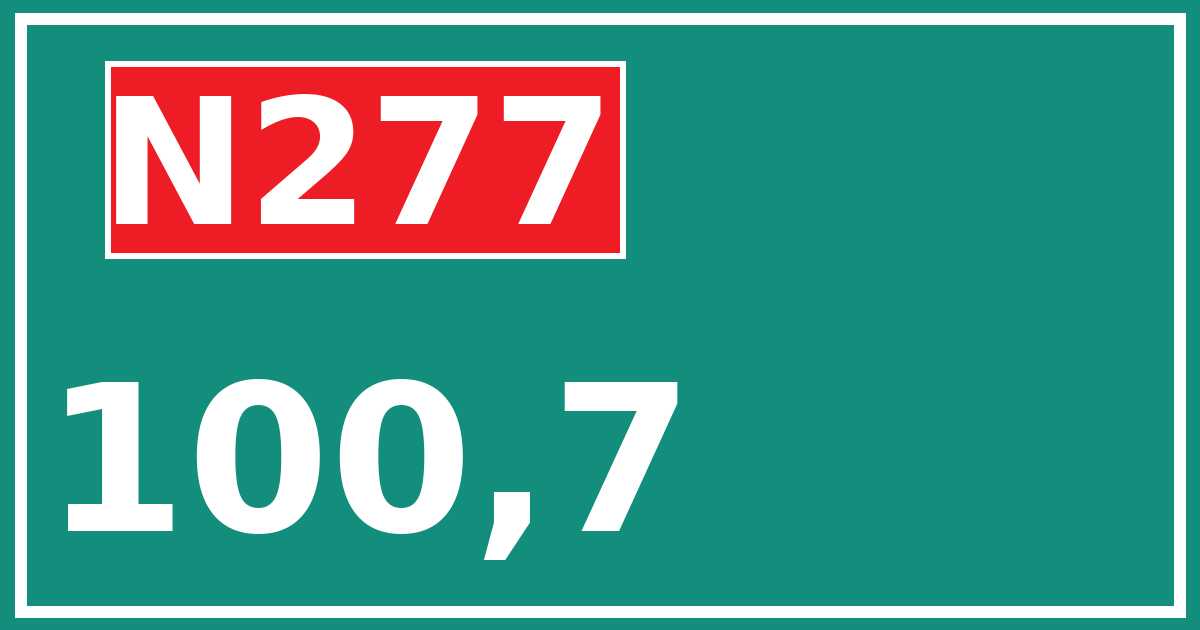Hectometerbord N277 100,7
