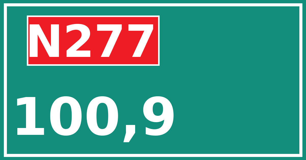 Hectometerbord N277 100,9