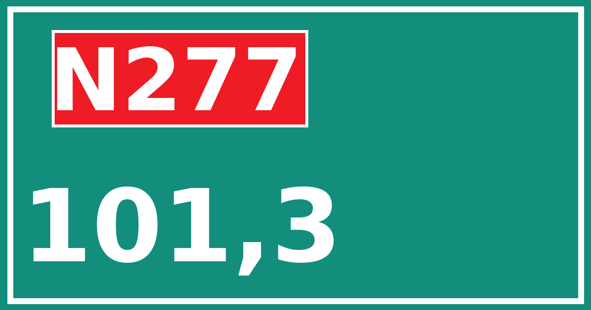 Hectometerbord N277 101,3