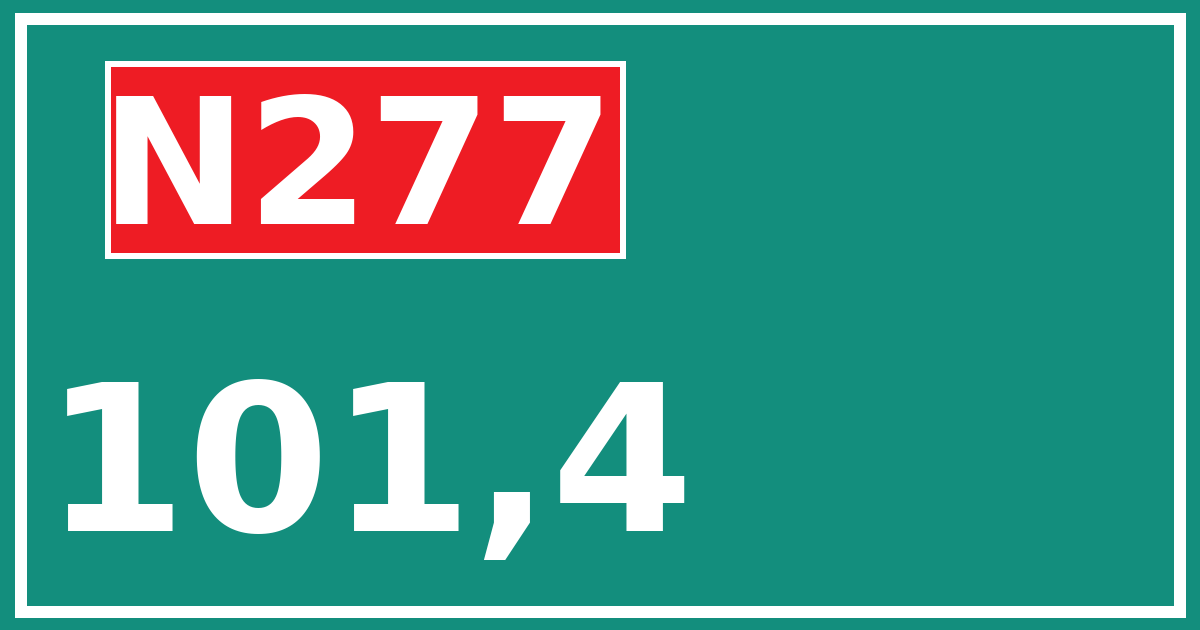 Hectometerbord N277 101,4