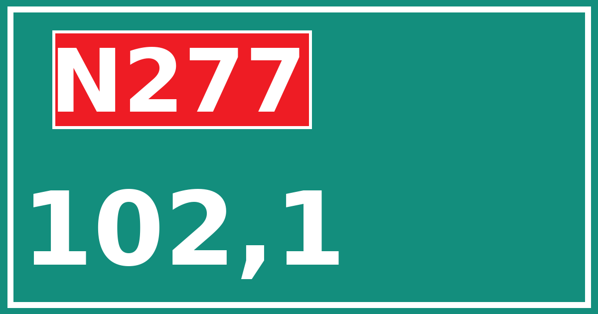Hectometerbord N277 102,1