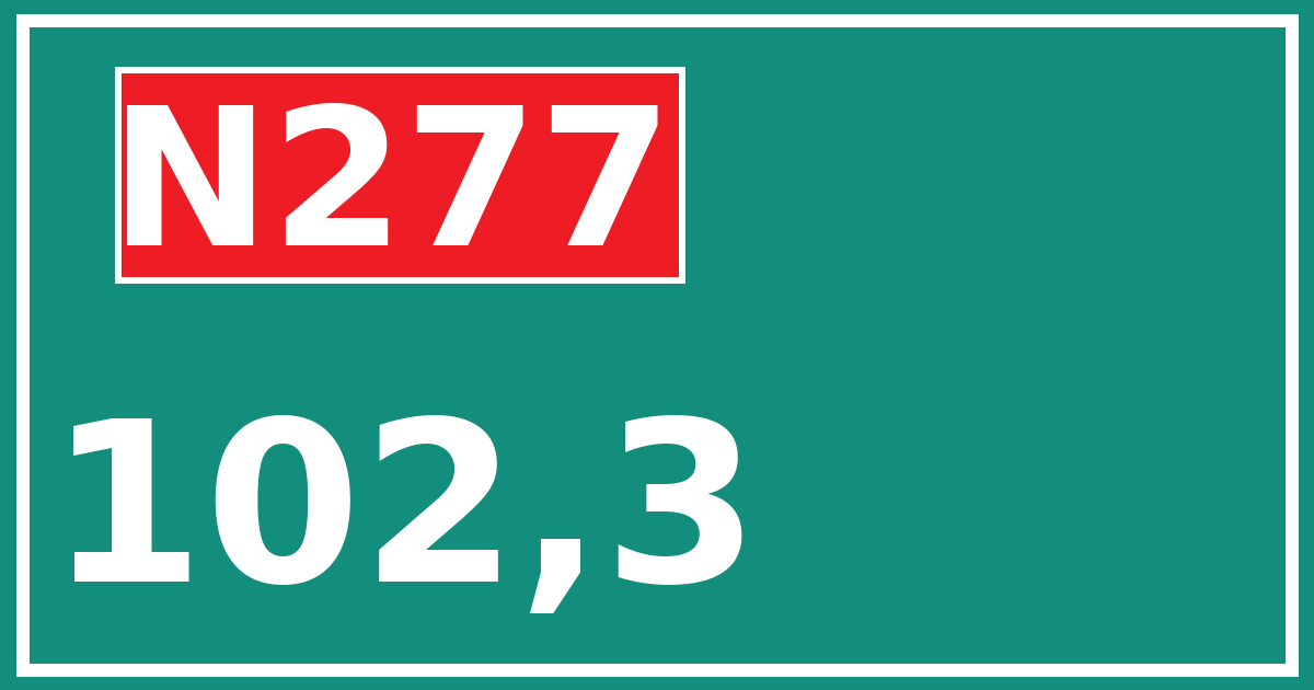 Hectometerbord N277 102,3